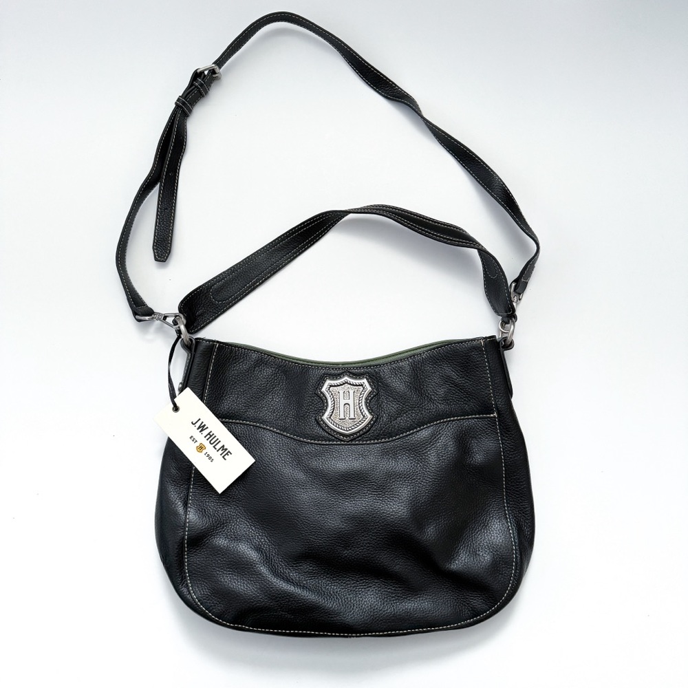 J.W. Hulme Black Pebbled Leather Crossbody